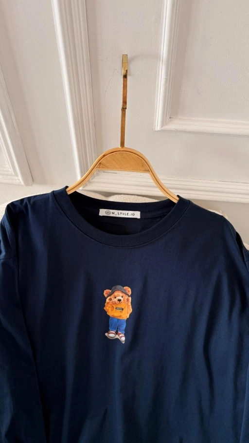 Image of Tshirt LS Navy Teddy