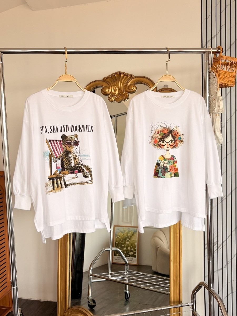 Tshirt LS White (Klik Untuk Motif Lain)