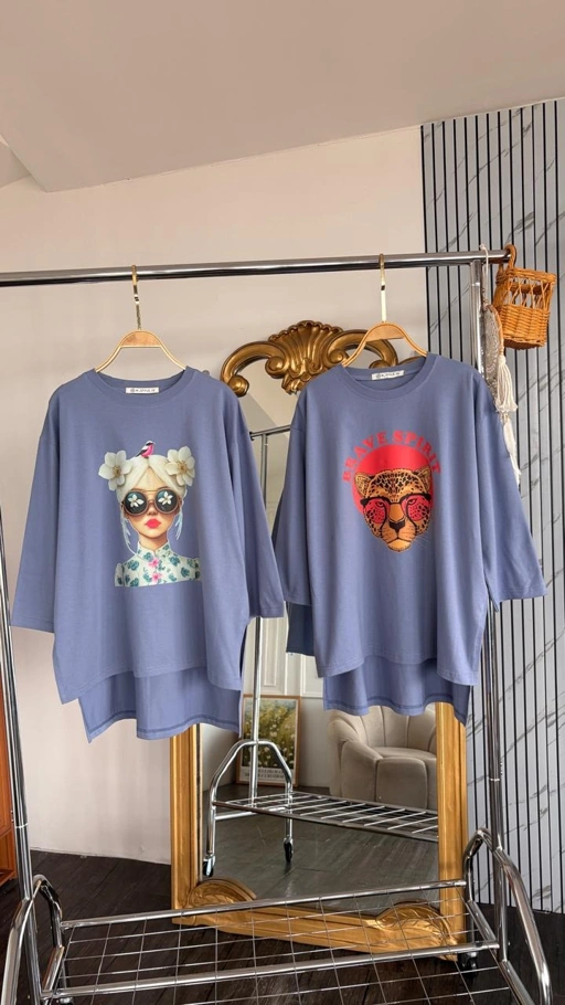 Image of Tshirt Tee Blue Head