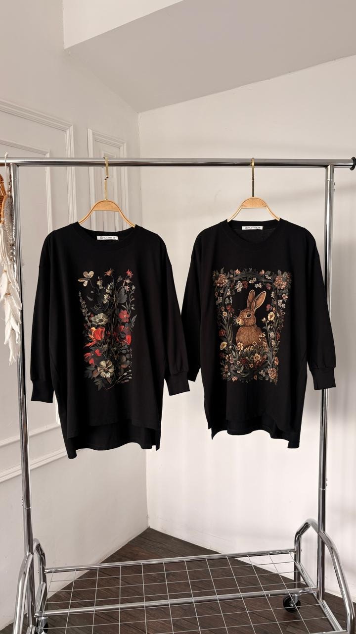 Tshirt LS Black Nature