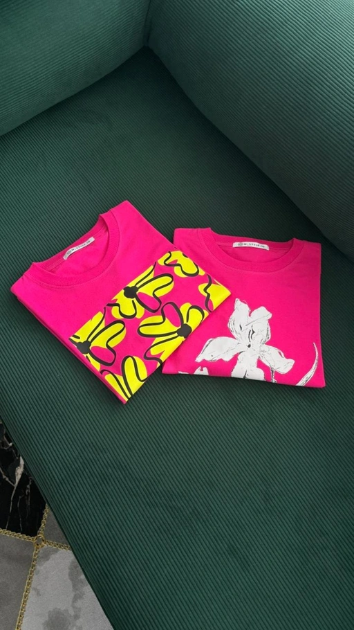 Image of Tshirt LS Fushcia Flower