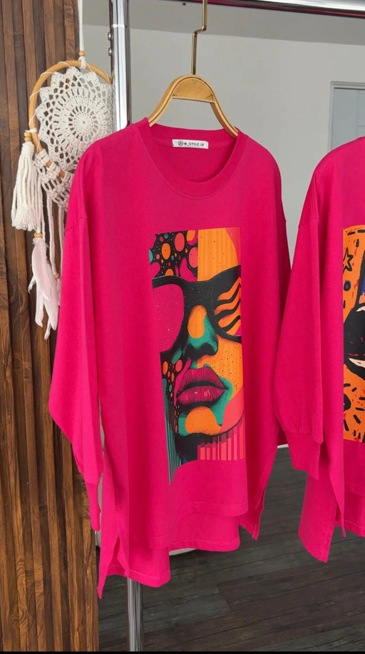 Image of Tshirt LS Fushcia CF Glasses