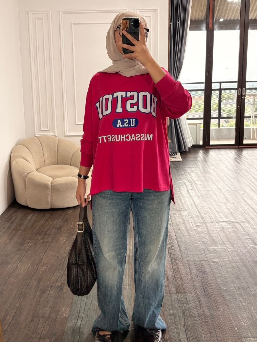 Tshirt LS Fuschia (Nyaman&Best Seller)