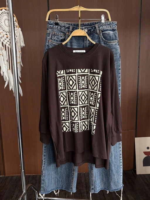 Tshirt LS Coffee Banyak Motif