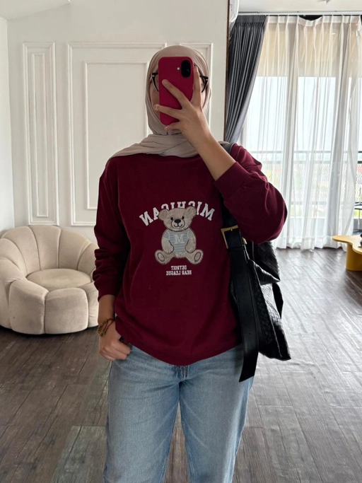 Image of SW Maroon (Banyak pilihan Motif)