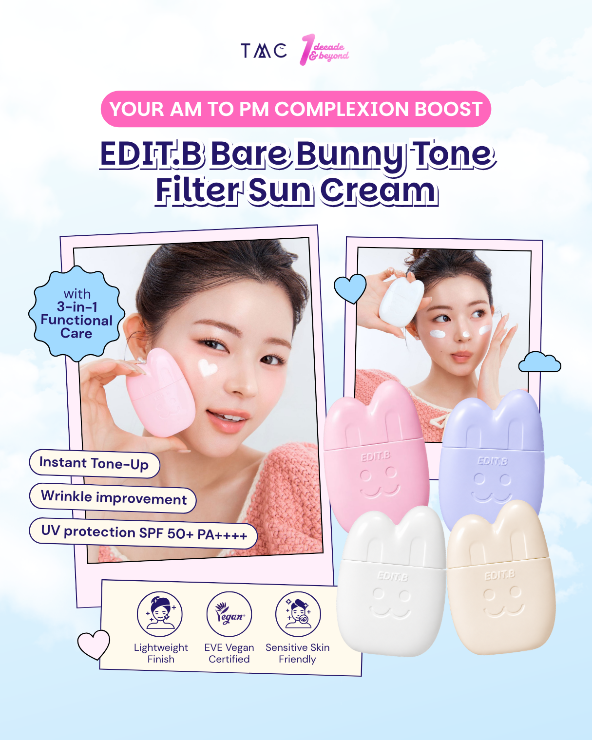 EDIT.B BARE BUNNY TONE FILTER SUN CREAM