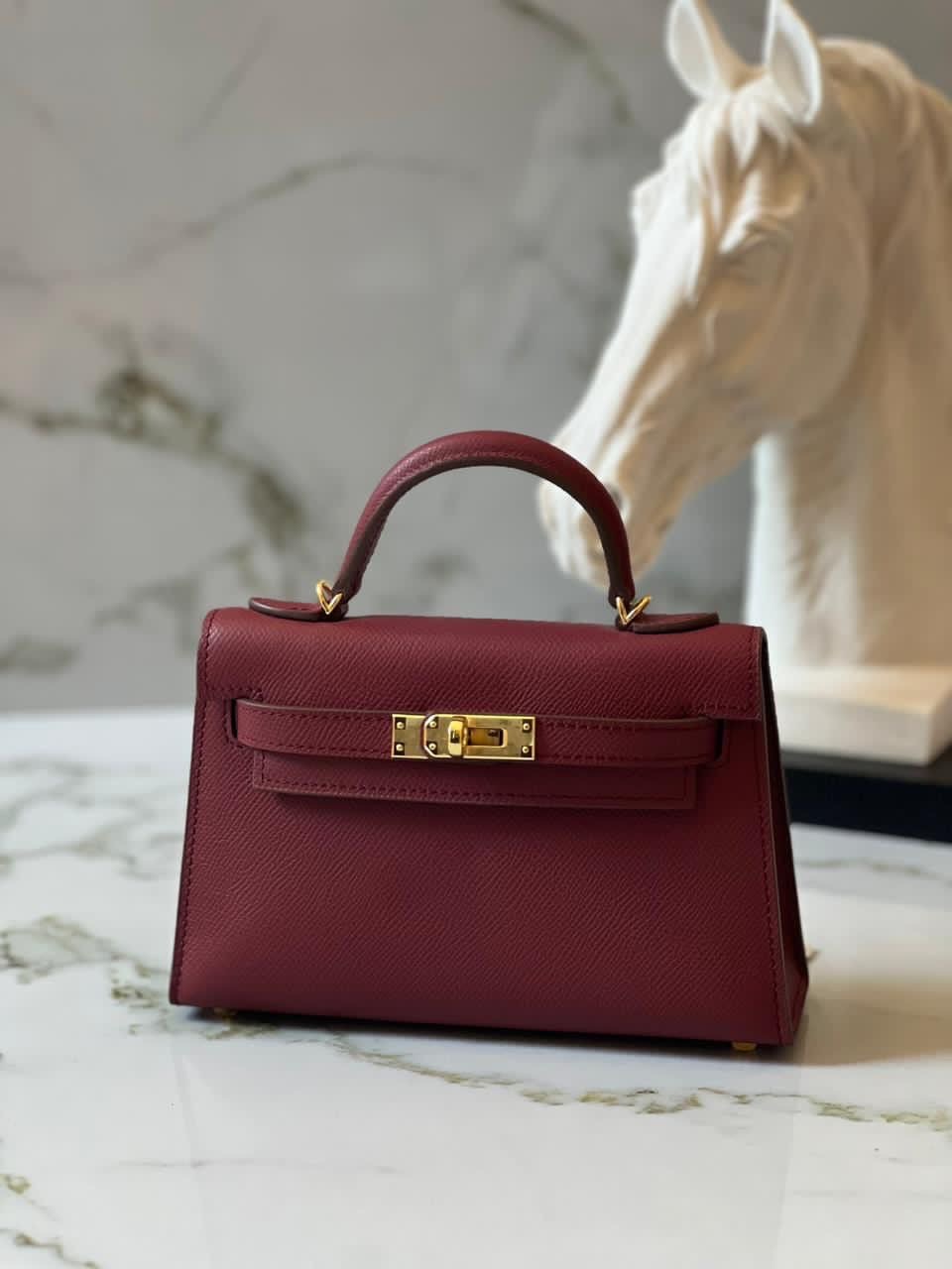 [HOLIDAY SERIES] MINI CALLIE 19 ROUGE H IN EPSOM LEATHER