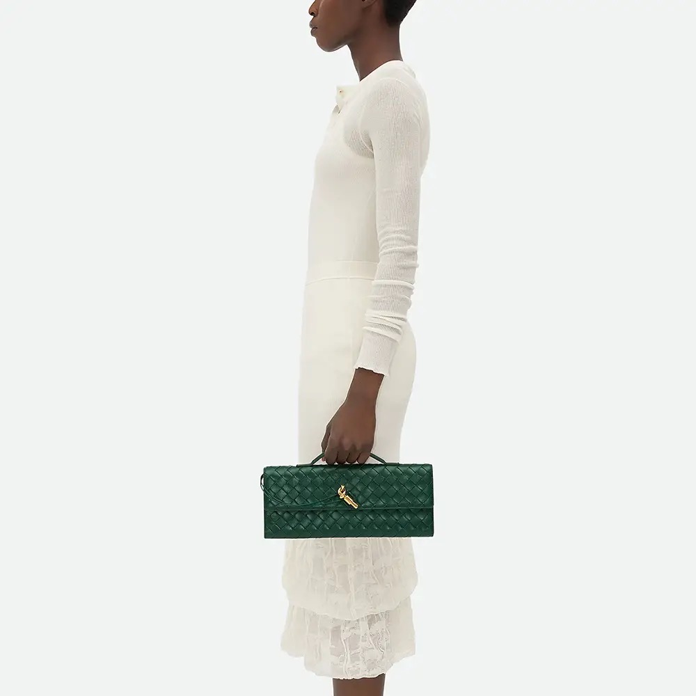 ANDANTE WOVEN CLUTCH EMERALD