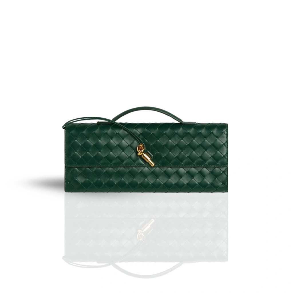 ANDANTE WOVEN CLUTCH EMERALD