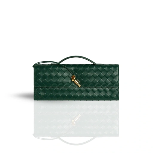 Image of ANDANTE WOVEN CLUTCH EMERALD