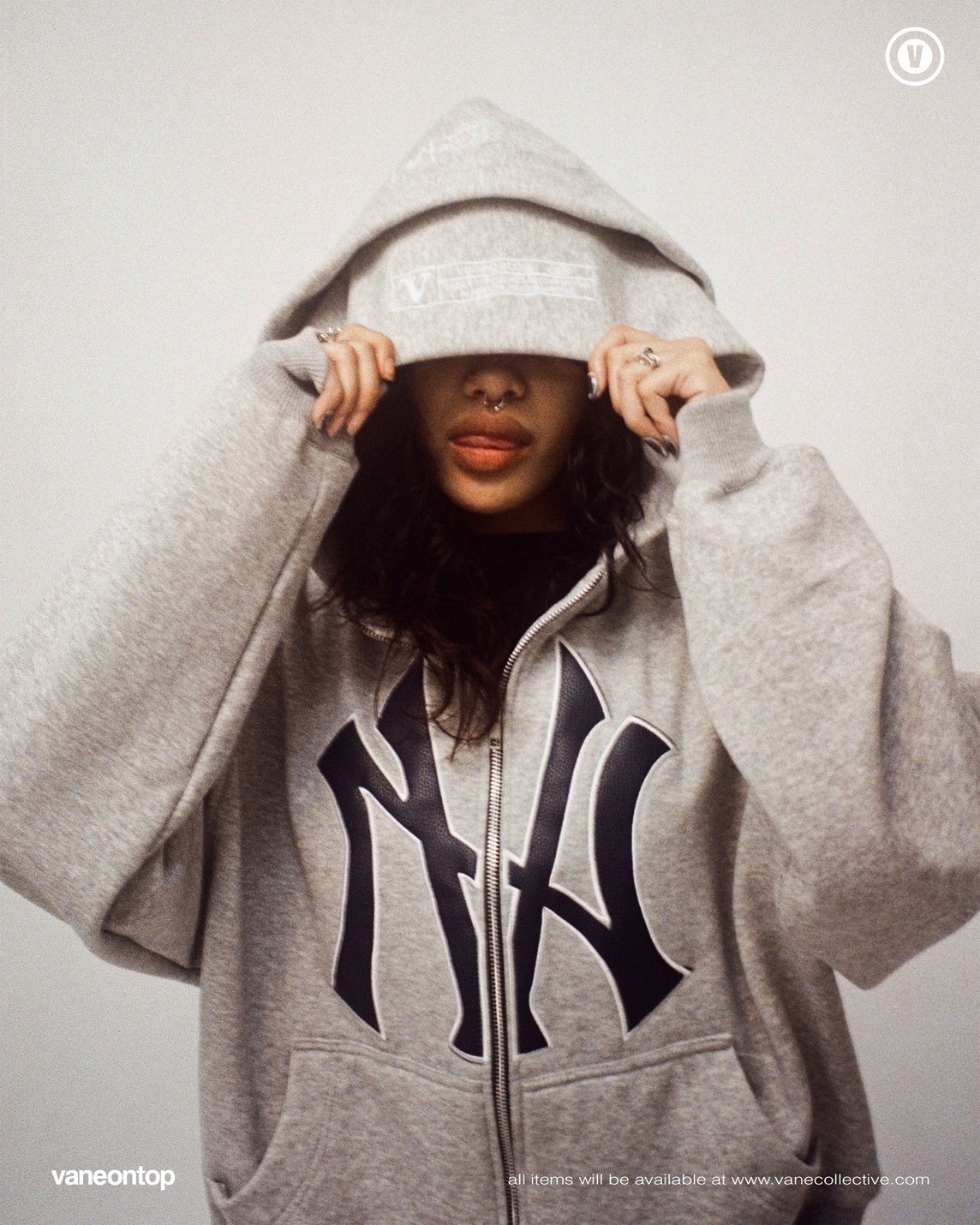 VANE DOUBLE-HOOD "VN" ZIP HOODIE