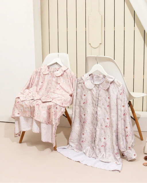 Image of Camellia Blouse Smoke Printing Motif Bunga