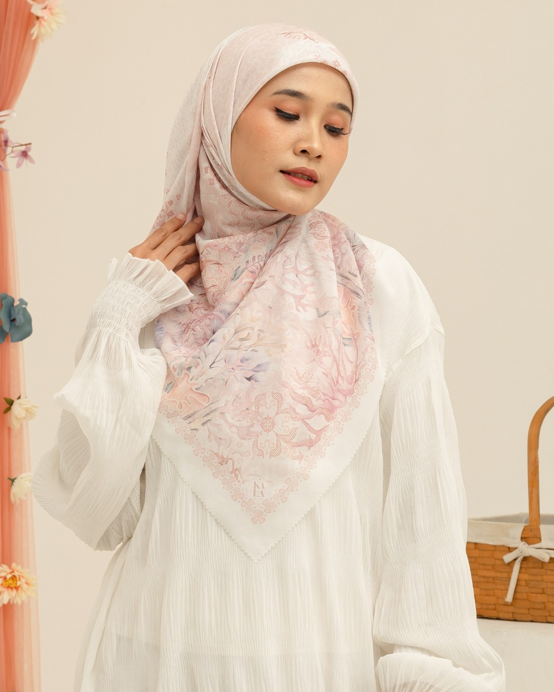 Azure Series Kerudung Voal Motif Premium