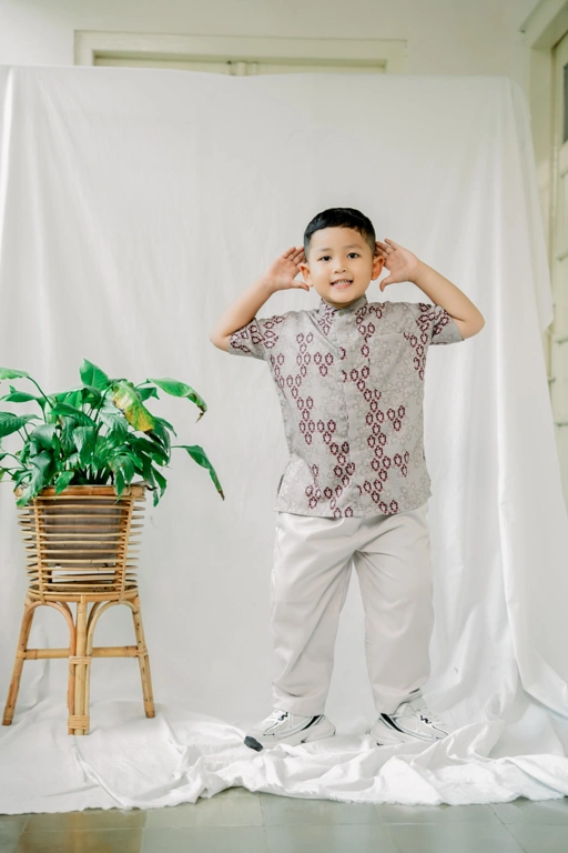 Image of Seroeni Sarimbit Koko Anak Katun Dobby – Baju Koko Anak Lengan Pendek