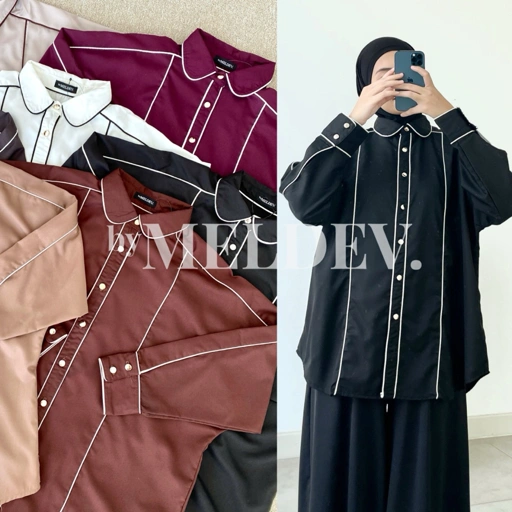 Image of ByMeldev Premium Line Shirt Kemeja Motif List Garis