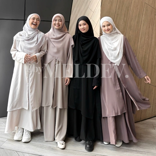 Image of ByMeldev Selaras Anti UV Melayu Set Tunik Rok