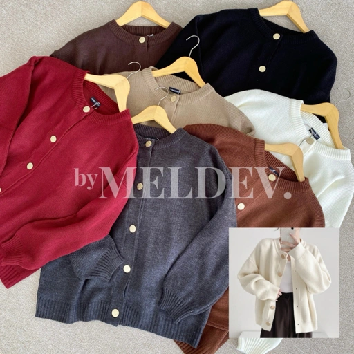 Image of ByMeldev Sunkist Button Premium Cardigan Tebal Kancing Bulat