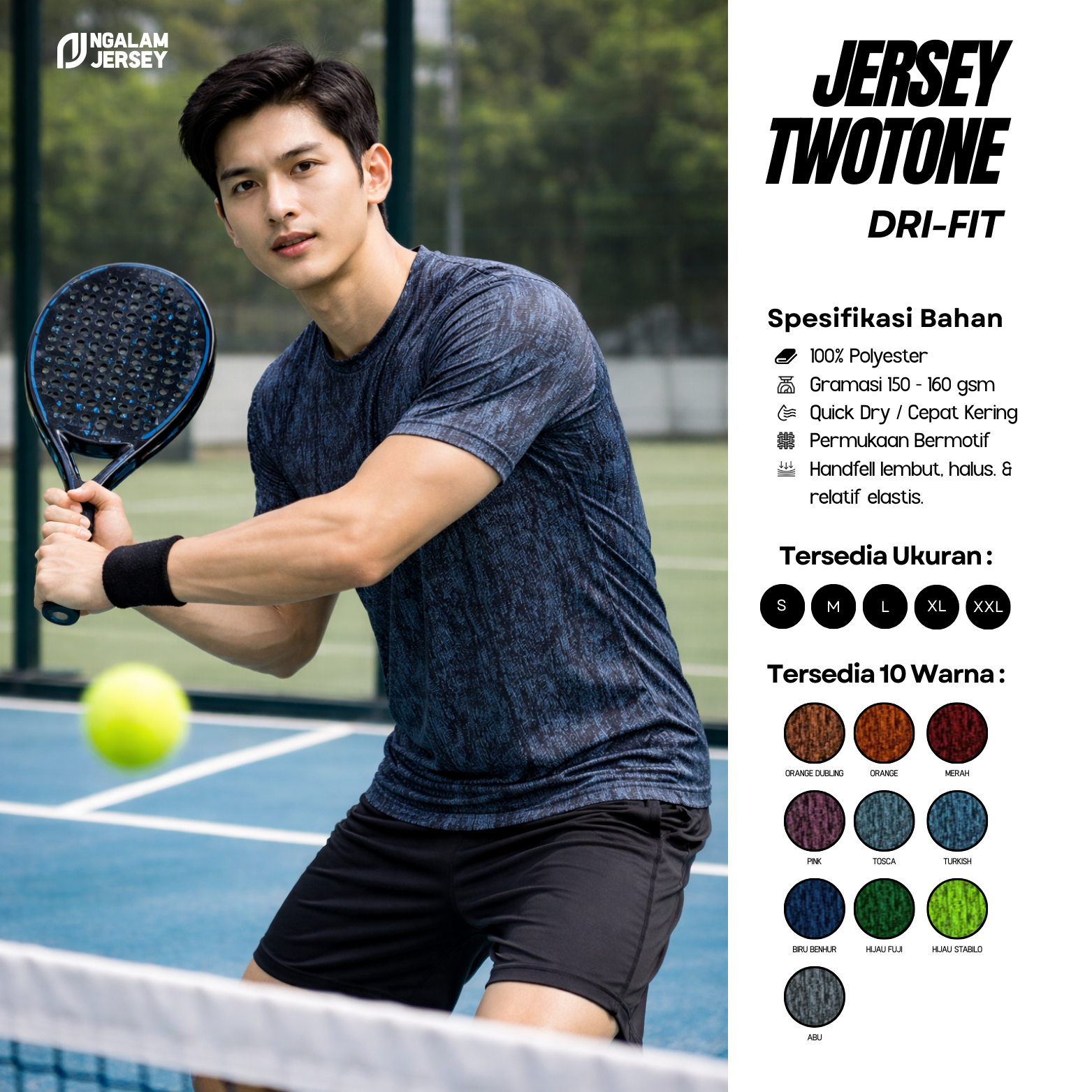 JERSEY TWOTONE PENDEK