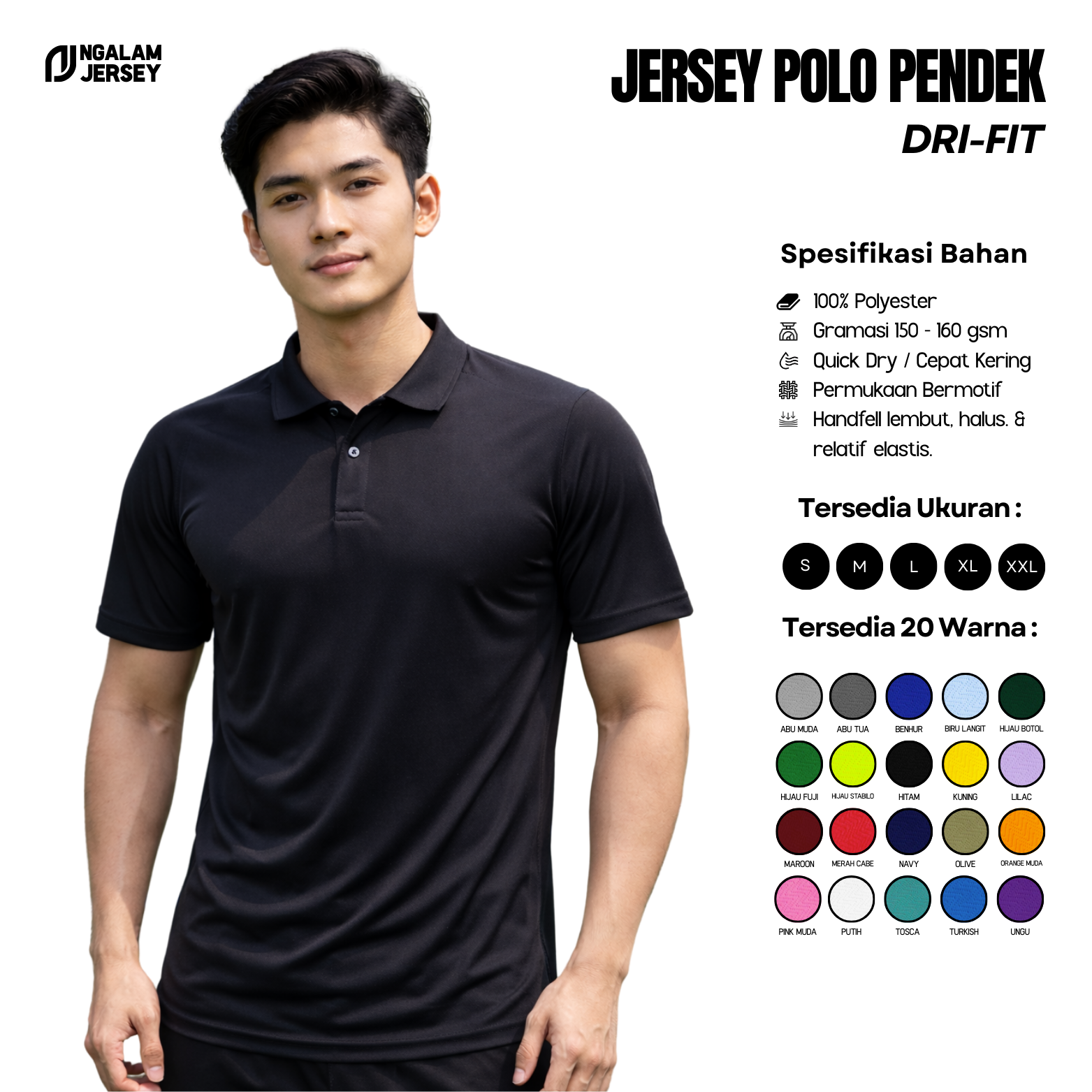 POLO JERSEY PENDEK