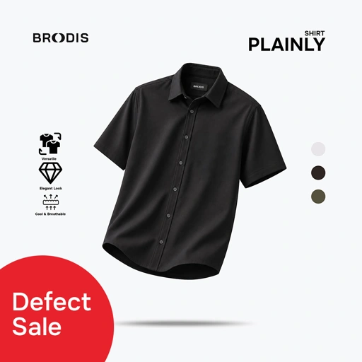 Broodis Kemeja Pria Pique PLAINLY Short Sleeve Lengan Pendek All Varian