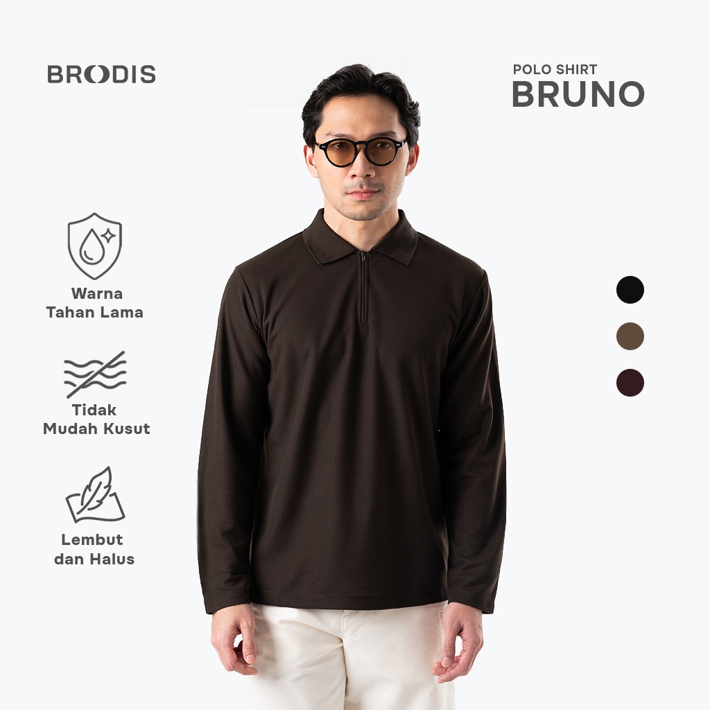 Bruno - Zipper Active Pique Polo Shirt