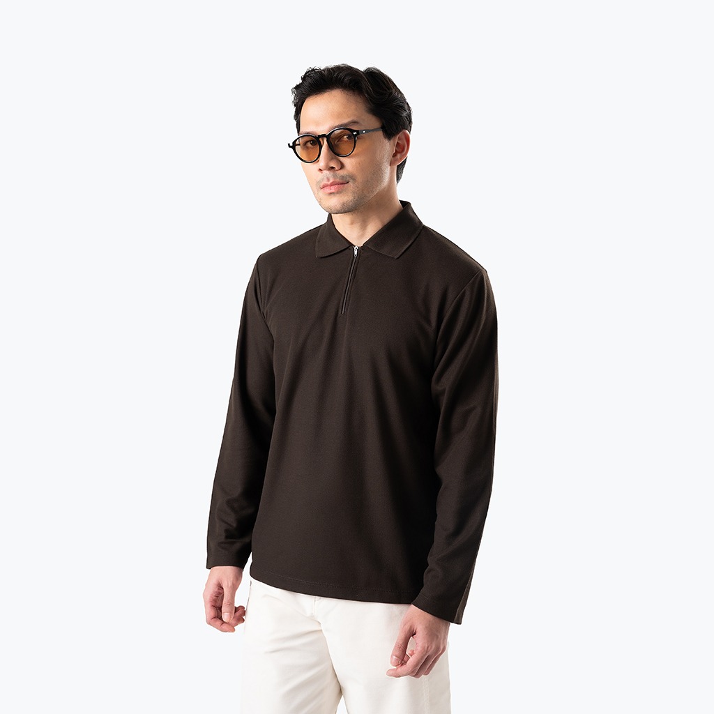 Bruno - Zipper Active Pique Polo Shirt