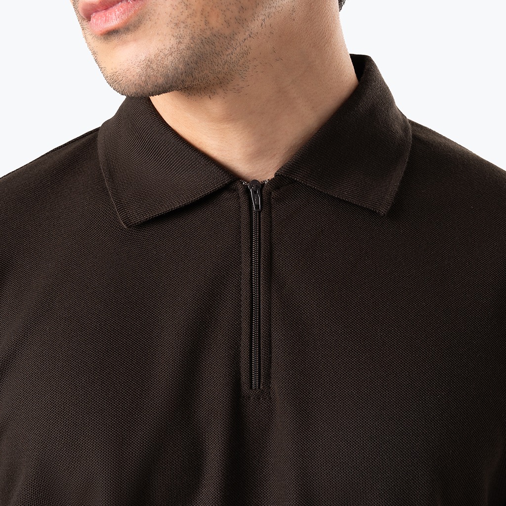 Bruno - Zipper Active Pique Polo Shirt