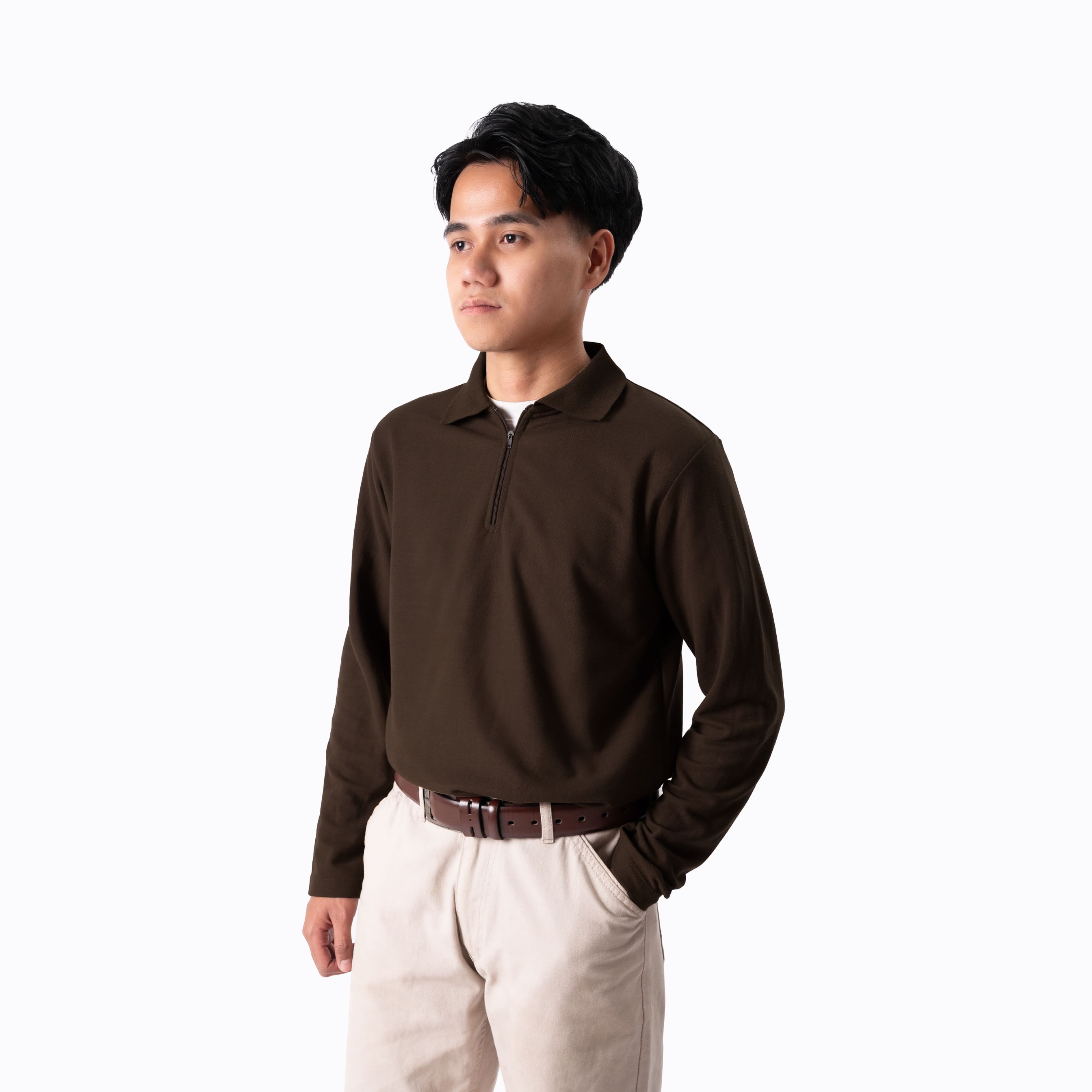 Bruno Polo Zipper Active Dark Tones