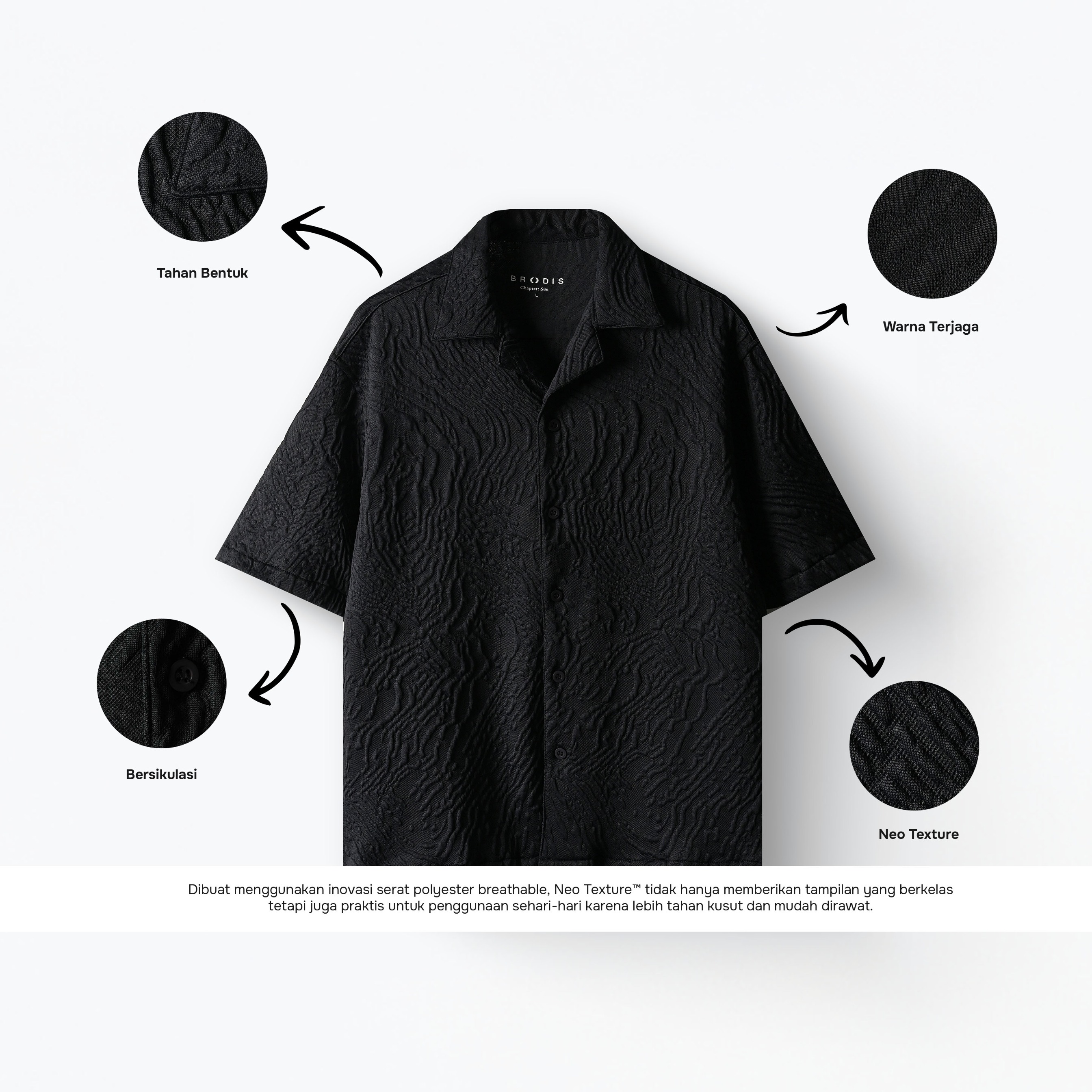 Noir Boxy Bowling shirt SS Dark Tones