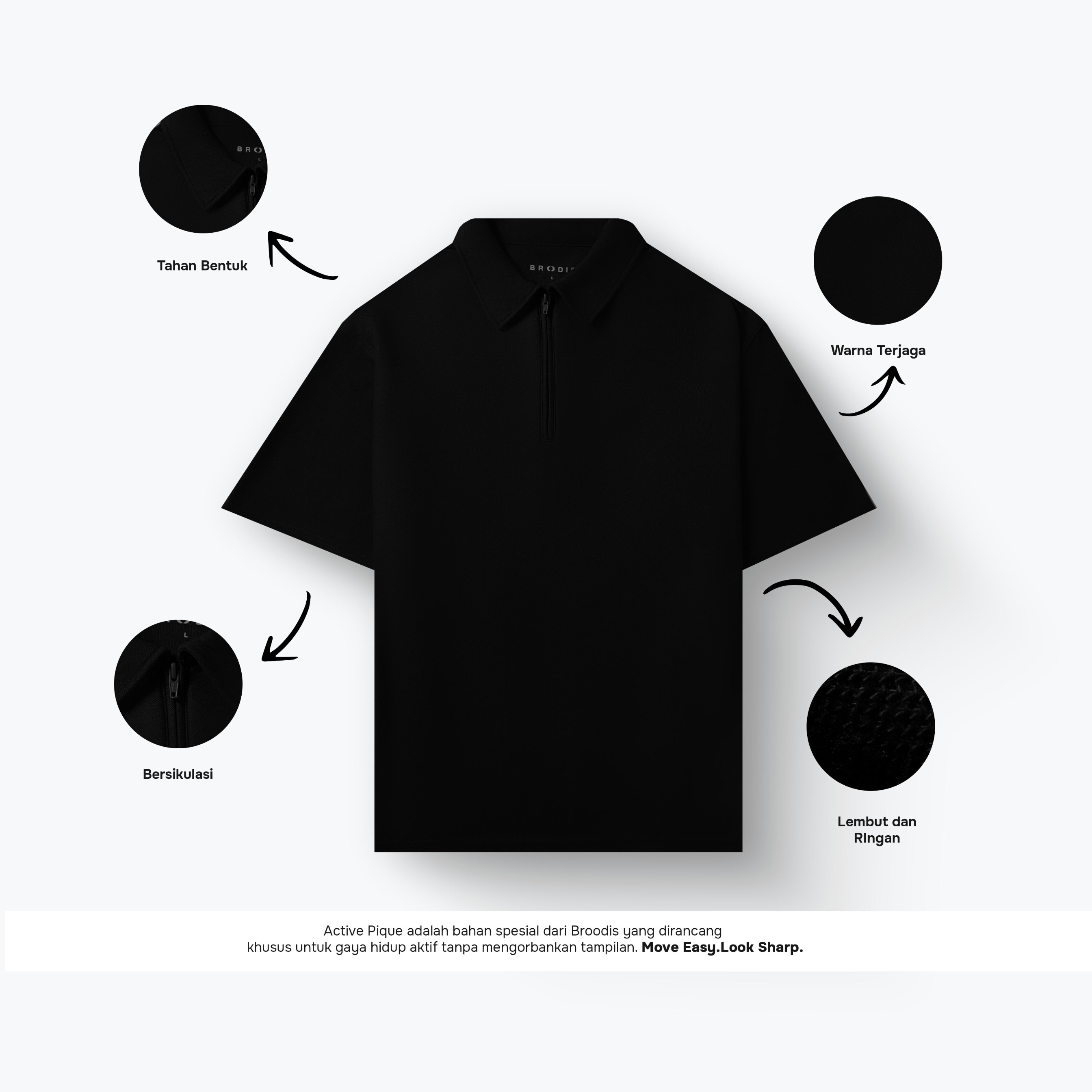 Ziptee Polo Shirt Dark Tones