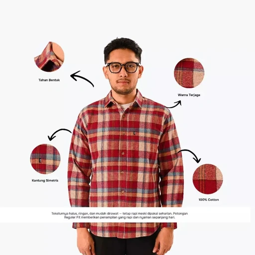 Flannel shirt LS Red series