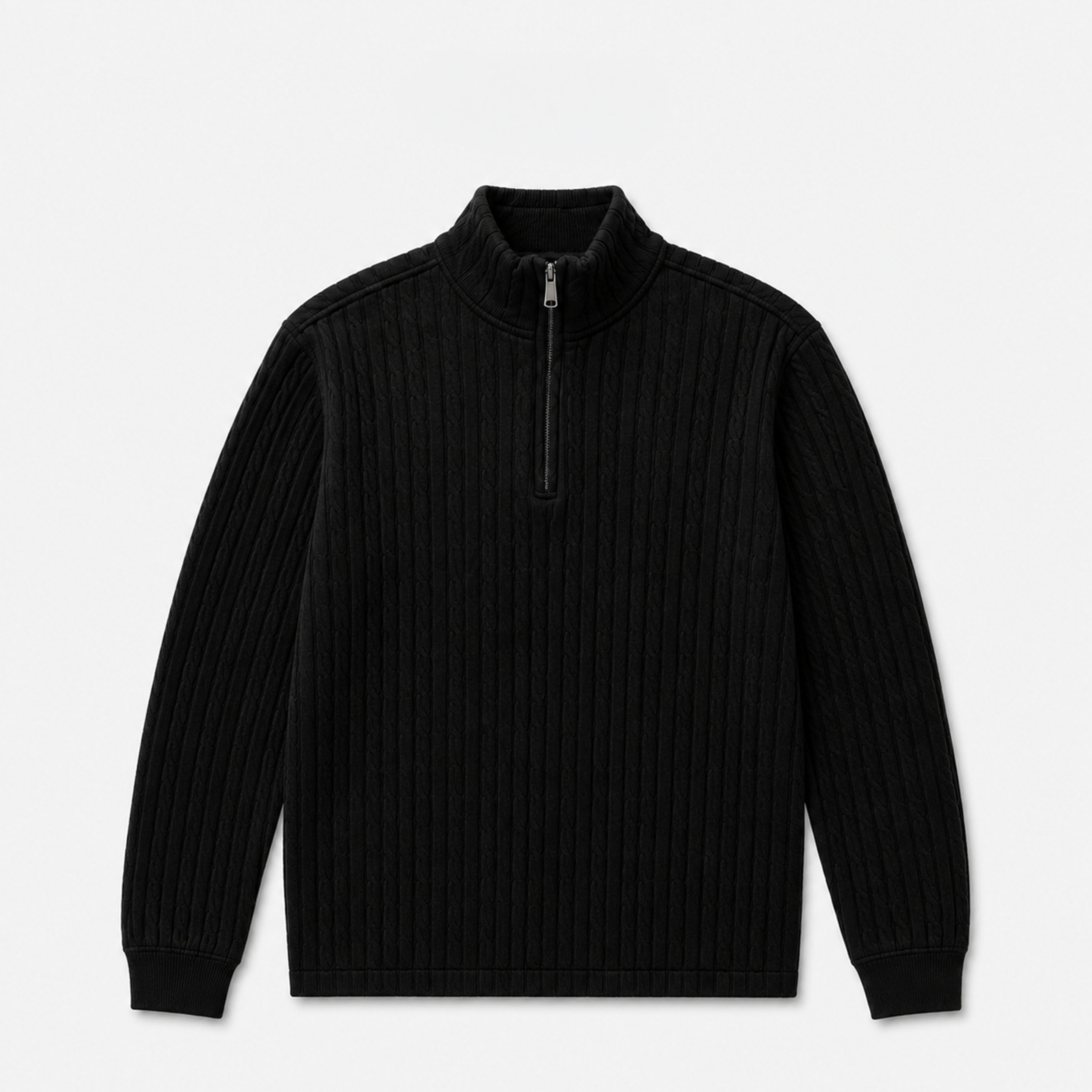 Broodis - Wayne Sweater Half Zipper Cableknit - Dark Tones