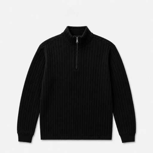 Broodis - Wayne Sweater Half Zipper Cableknit - Dark Tones