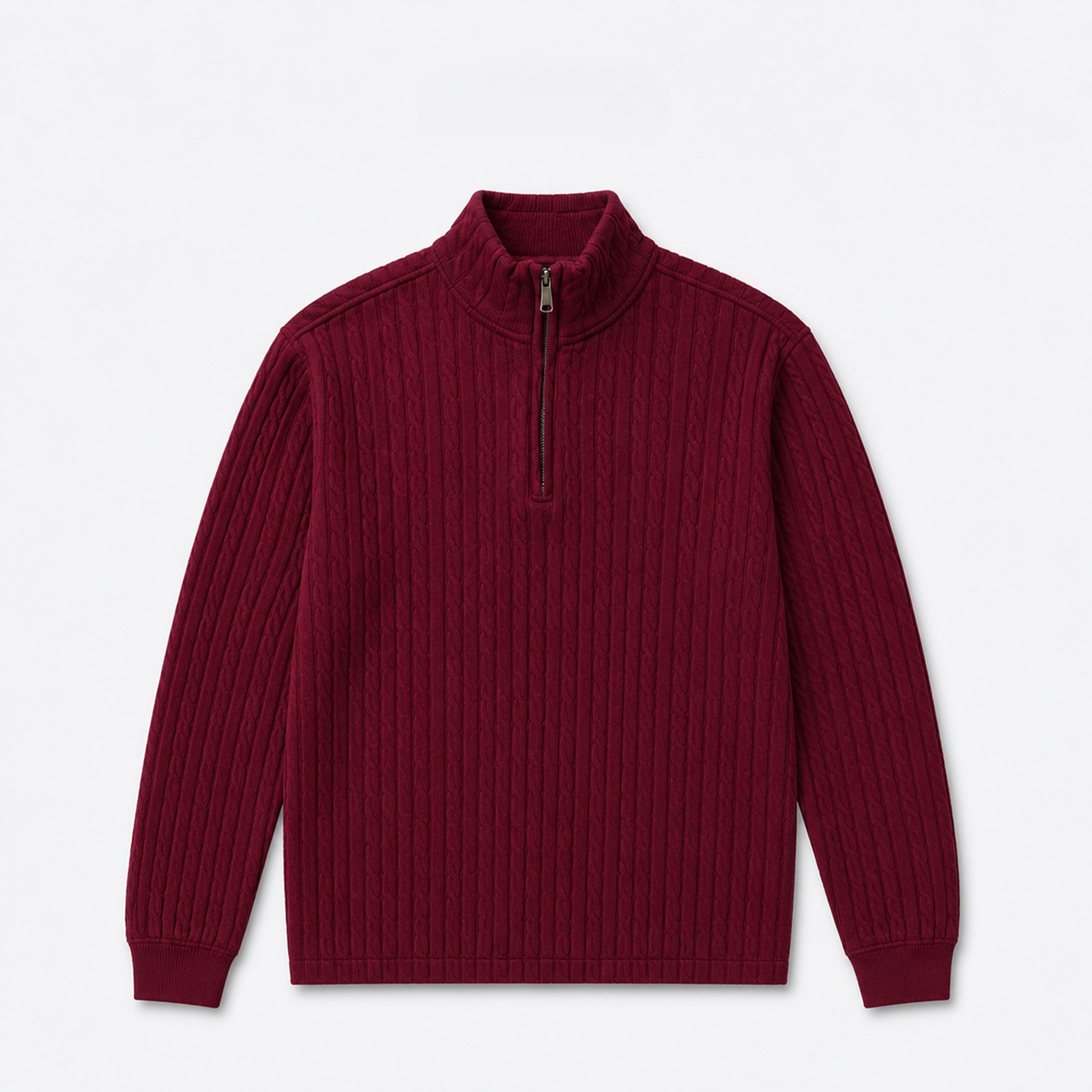 Broodis - Wayne Sweater Half Zipper Cableknit - Dark Tones