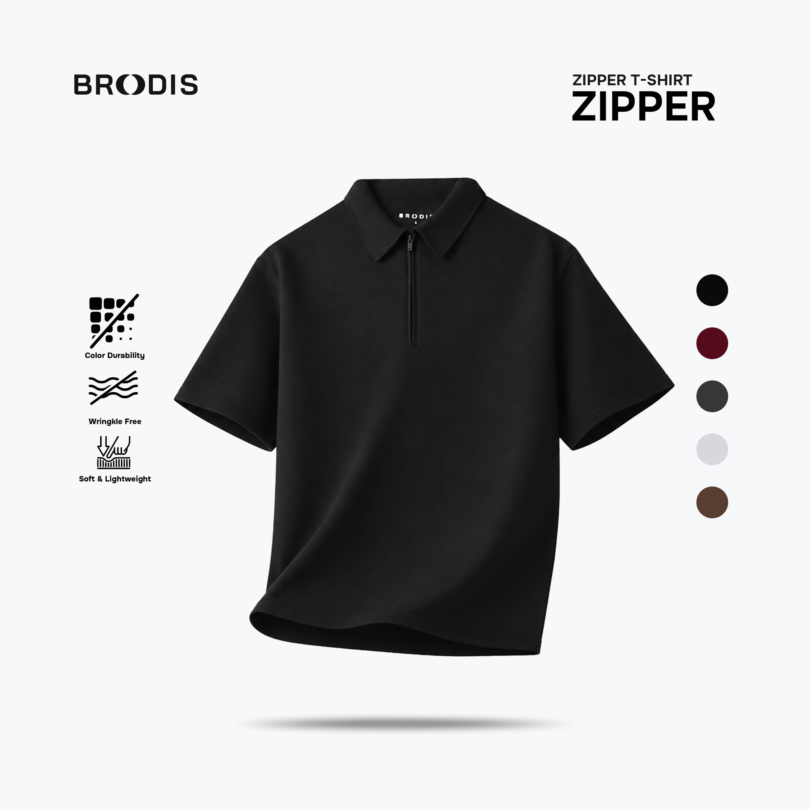 Ziptee Polo Shirt Dark Tones