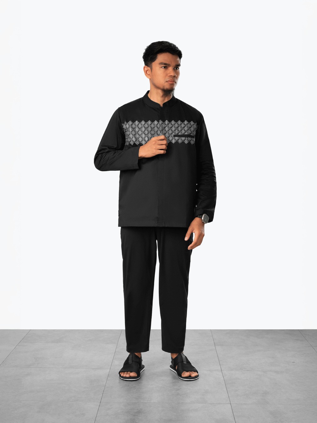 Broodis Kemeja Pria Koko Panjang Alba Dark Tones