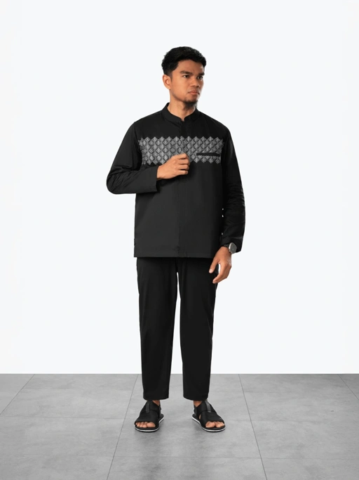 Broodis Kemeja Pria Koko Panjang Alba Dark Tones