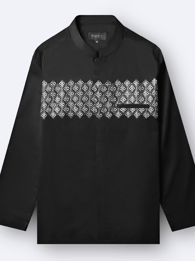 Broodis Kemeja Pria Koko Panjang Alba Dark Tones