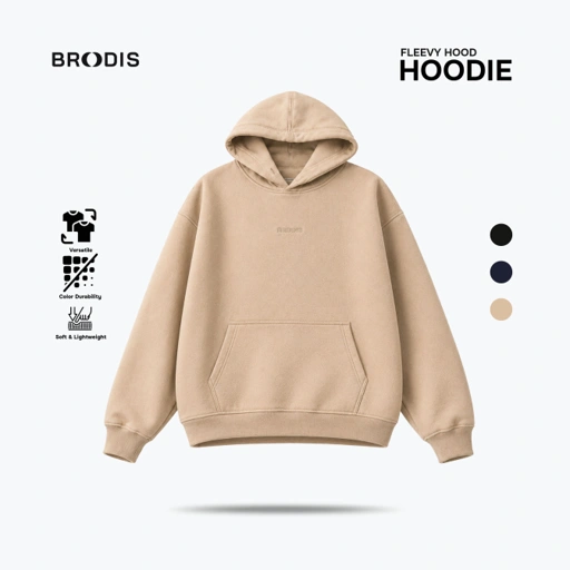 Broodis Jaket Hoodie Signature Pria Fleevy Hood All Varian