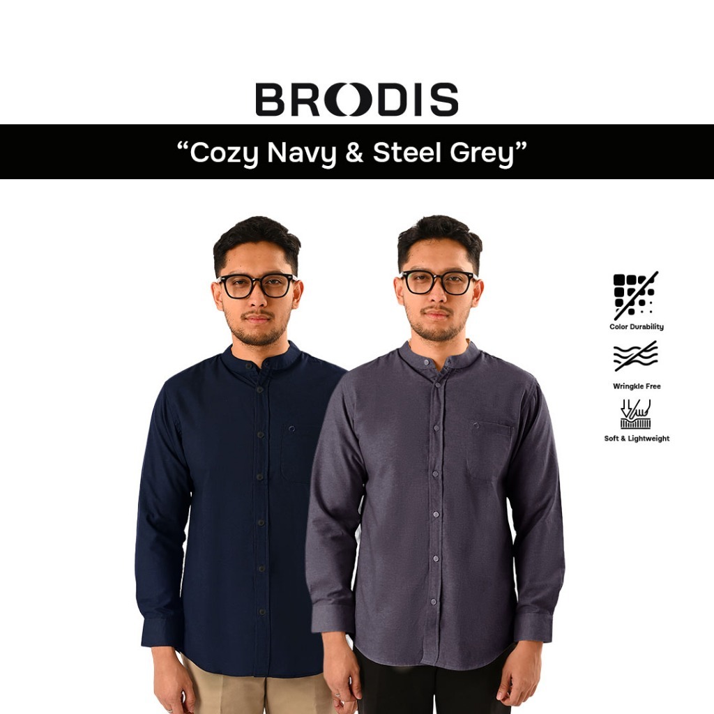 [BUNDLING 2 PCS] Broodis - Cozy Koko Shanghai Lengan Panjang Oxford Black + Navy