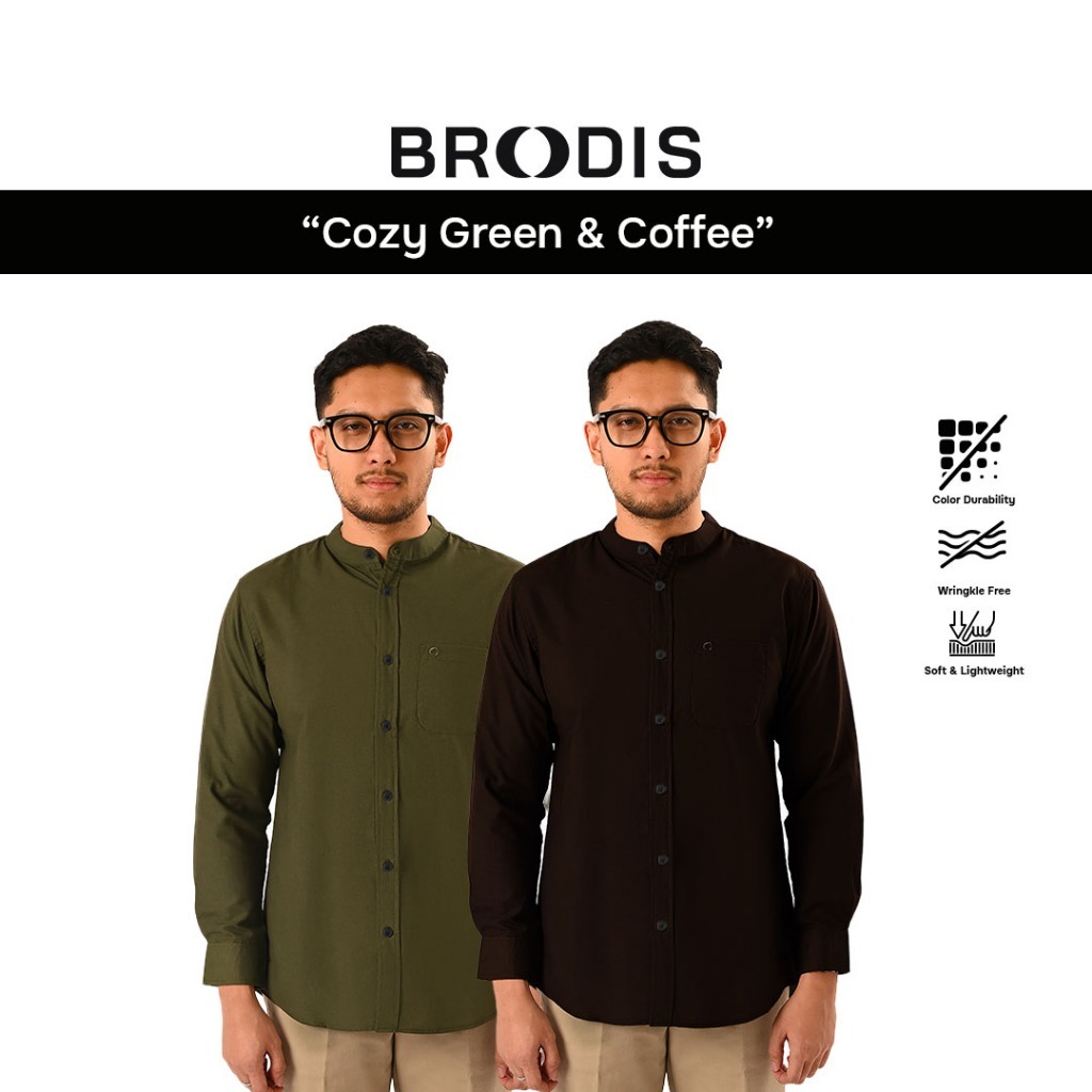[BUNDLING 2 PCS] Broodis - Cozy Koko Shanghai Lengan Panjang Oxford Black + Navy