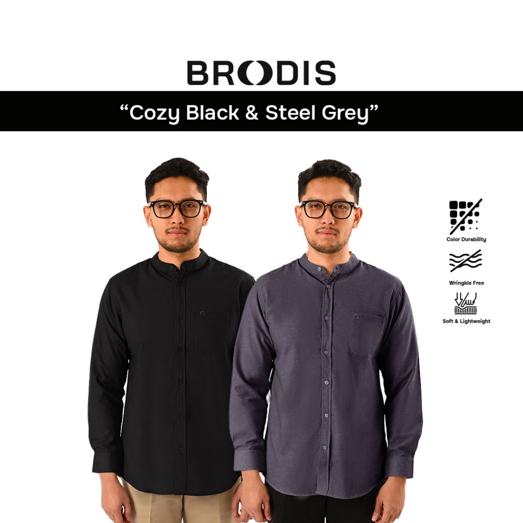 [BUNDLING 2 PCS] Broodis - Cozy Koko Shanghai Lengan Panjang Oxford Black + Navy