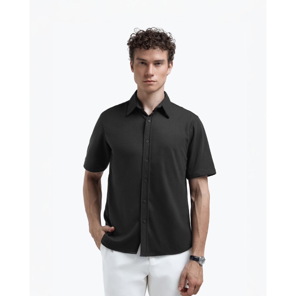 Broodis Kemeja Pria Pique PLAINLY Short Sleeve Lengan Pendek All Varian
