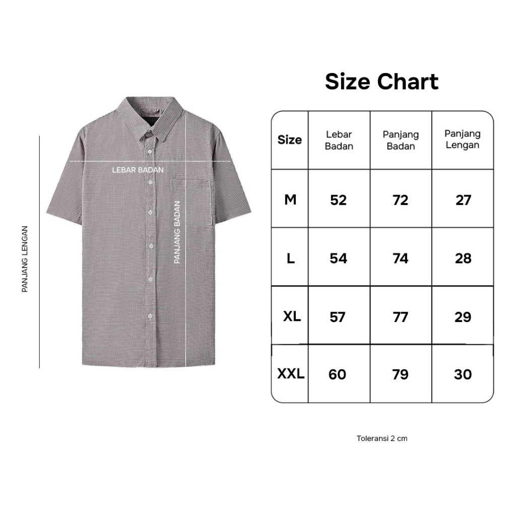 Broodis Kemeja Casual Pria Lengan Pendek GINGHAM All Varian