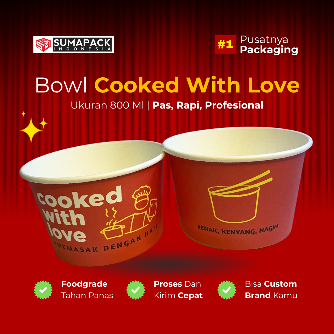 Paper Bowl Motif UMKM Ukuran 800 ml All Varian Min Order 50 Pcs Sumapack