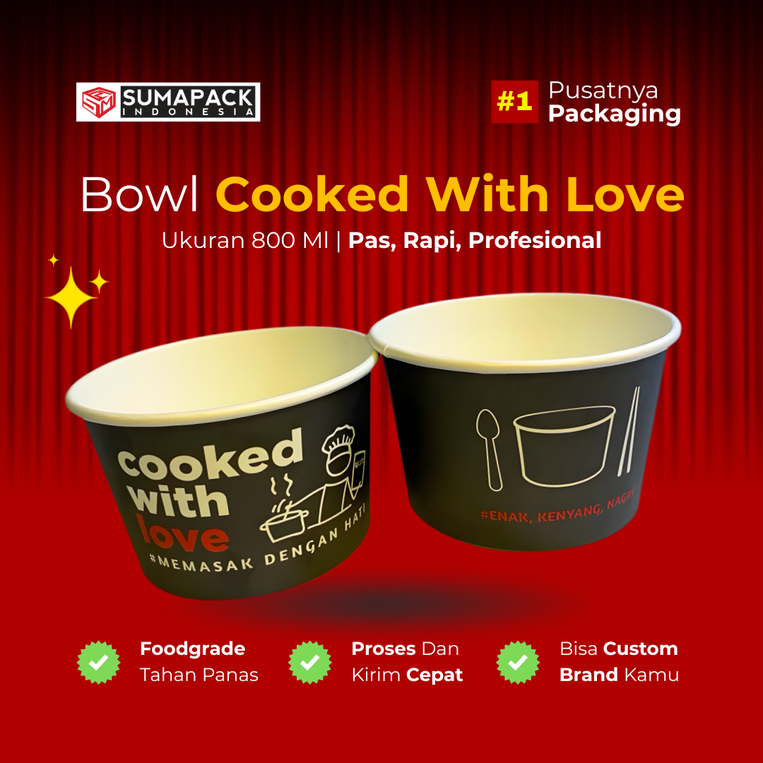 Paper Bowl Motif UMKM Ukuran 800 ml All Varian Min Order 50 Pcs Sumapack