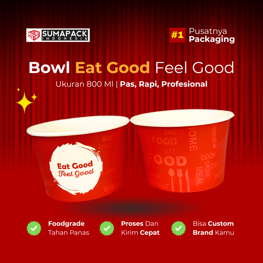 Paper Bowl Motif UMKM Ukuran 800 ml All Varian Min Order 50 Pcs Sumapack