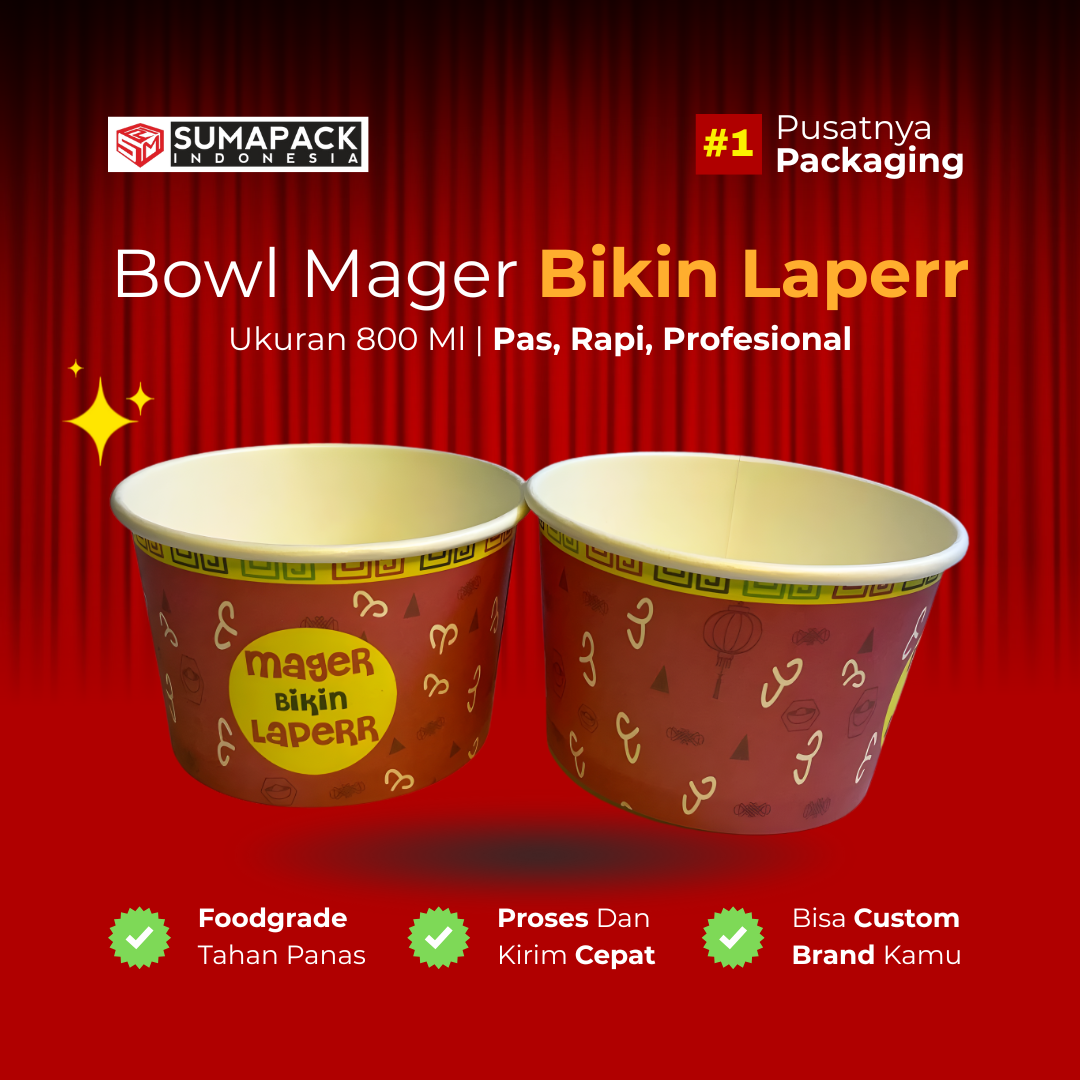 Paper Bowl Motif UMKM Ukuran 800 ml All Varian Min Order 50 Pcs Sumapack
