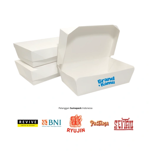 Image of pesan Lunch Box Custom Double Extra Large XXL Ivory Microwave Safe Eco Friendly UMKM F&B