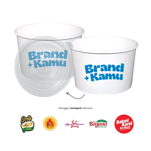 Image of Paper Rice Bowl Dengan Tutup – Solusi Kemasan Makanan Lebih Aman & Berkelas